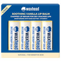 Waxhead Organic Lip Balm ? Fast-Acting Relief Lip Repair for Dry, Cracked, Chapped Lips ? Natural Beeswax, Shea Butter, Aloe & Vitamin E ? Hydrating Lip Moisturizer for Sensitive Skin (Vanilla 4 Pack)