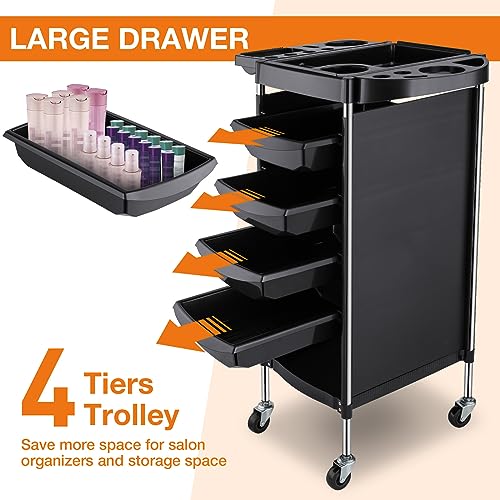 Salon Storage Cart with 6 Layers and Wheels - Hairdressing Trolley Organizer