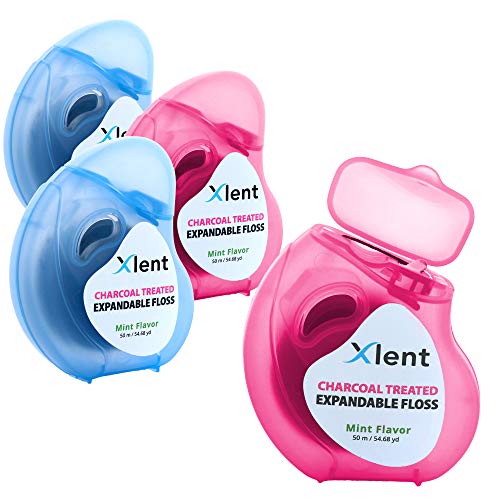 Expandable Charcoal Dental Floss Refill Mint 656ft - Xlent