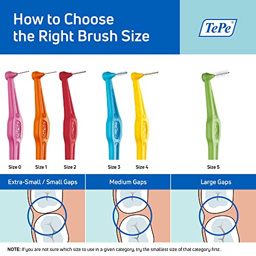 Interdental Brush Angle Pack of 1 - Medium 0.7mm for Teeth Cleaning - Yellow, Size 4