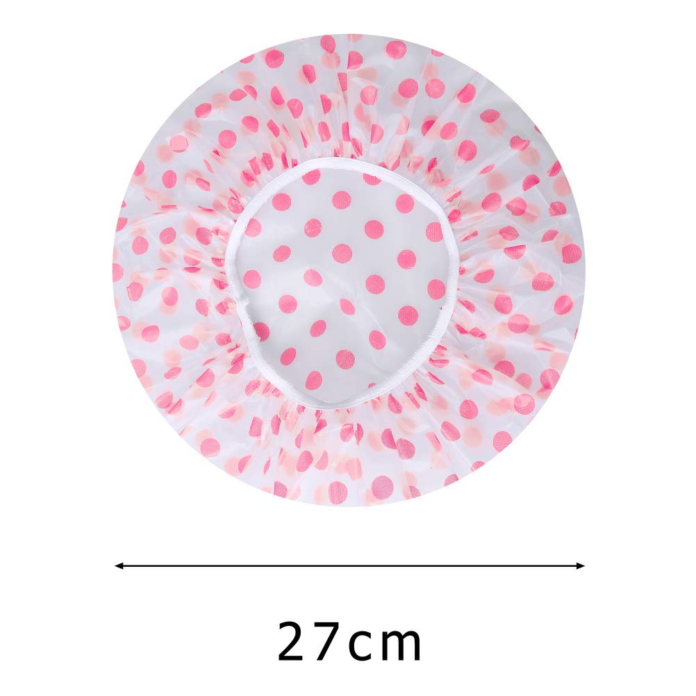 Shower Cap, 3 Pcs Waterproof Reusable Shower Caps Bath Hair Hat for Women Men Kids
