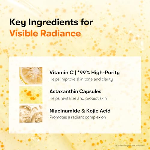 Vitamin C Serum with Astaxanthin - Brightening Face Serum for Radiance