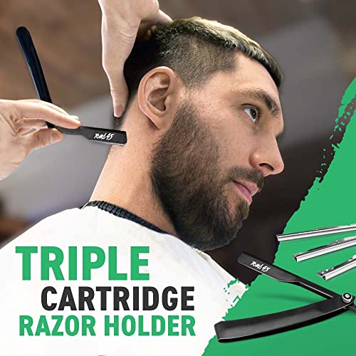 Black Tomb45 Triple Cartridge Razor Holder with 3 Adjustable Blade Exposure Options