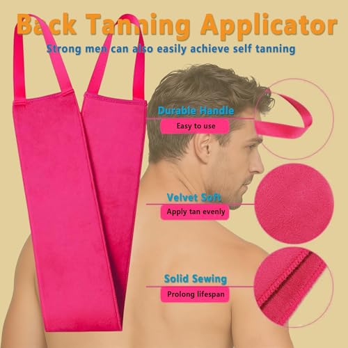 3 Pcs Streakless Self Tanning Mitt - Leakproof-lined Self Tanner Mitt, Black Self Tanning Brush for Self Tan Mitt Applicator, Self Tanner Brush, Back Tanning Applicator, Tanning Glove for Lotion,Cream