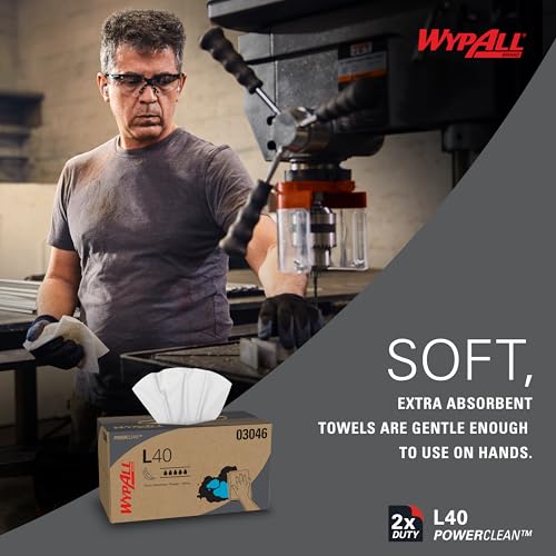 WypAll PowerClean L40 Extra Absorbent Towels 9 x 90 Sheets, Industrial Wipes