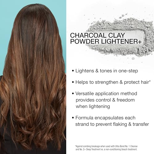 6 Ounce Charcoal Clay Powder Hair Lightener with Bonding Technology - Highlights & Tones in One Step