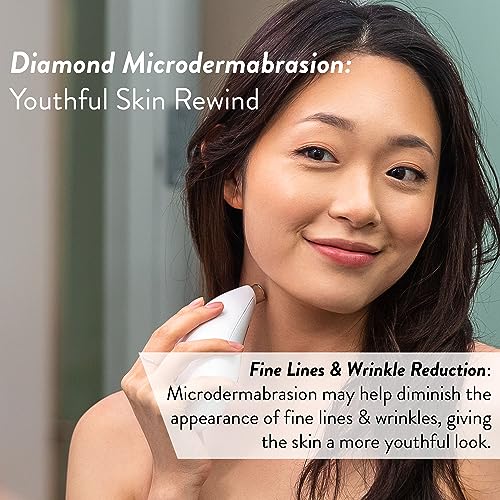 Microderm GLO Diamond Microdermabrasion Machine - White, 1 Count - Home Facial System for Anti-Aging & Skin Rejuvenation