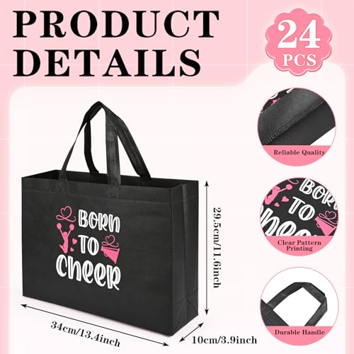 Olgaa Black Cheerleader Gift Set - 24 Cheer Bags & 24 Keychains for Sports Events
