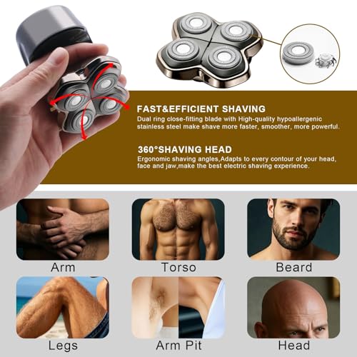 COSYONALL Shaver PRO 4 Head Replacement Blades 4 Pack for Skull Shaver