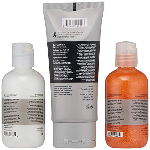 Anthony Face It & Go Facial Skincare Kit - Cleanser, Moisturizer & Scrub