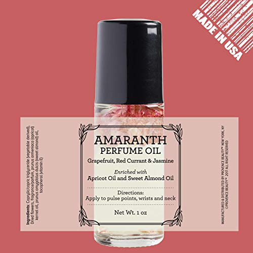 Amaranth Perfume Oil with Rose & Vitamin E - Light Floral Body & Face Moisturizer 0.34 fl oz