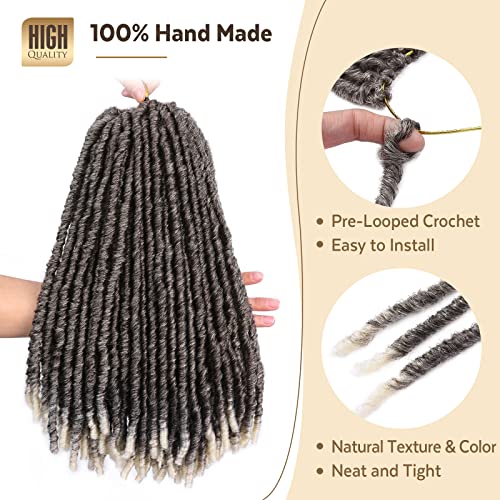 WIGNEE Faux Locs Crochet Hair 120 Strands 12 Inch Soft Synthetic Locs
