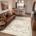 Brown 8x10 Area Rug - Tribal Aztec Moroccan Pattern, Non-Slip & Washable
