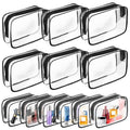 12 Pack Black Clear Travel Toiletry Bags TSA Approved Waterproof Cosmetic Organizer