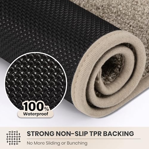 PURRUGS Taupe Hallway Runner Rug - 31.5" x 70" Low Profile Door Mat