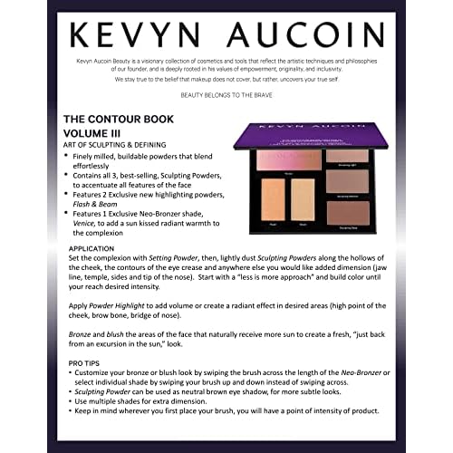 Kevyn Aucoin Sculpt and Define Contour Book: All-in-one makeup artist palette compact. Defines facial features. Eyes, cheekbone, nose & jawline. Highlighters to glow. All skin tones & shapes.