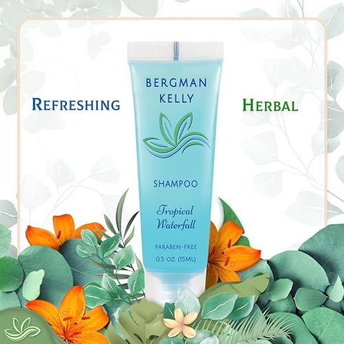 Bergman Kelly Tropical Waterfall Hotel Soap & Shampoo Conditioner Set 0.5 oz (50 Pack Each) - Travel Size Toiletries
