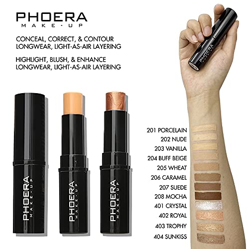 MISKEEN Concealer Stick Highlighter Pen Contour Stick, Concealer Full Coverage, Waterproof Concealer Creamy Stick Contour Makeup for Eyes and Dark Circles (205 Wheat)