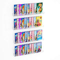 36-Inch Acrylic Floating Nursery Kids Bookshelf Wall Shelf 4 Pack - Transparent Modern Design