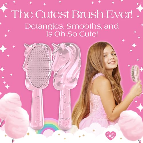 Unicorn Hair Detangler Brush for Kids & Adults - Tangle-Free, Anti-Frizz, Soft Bristles - Unicorn Hair Brush