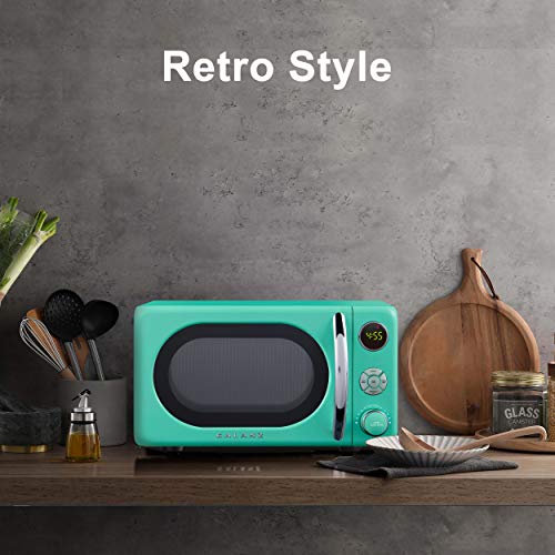 Galanz Retro Microwave Oven 0.7 Cu Ft, 700W, Surf Green, Child Lock