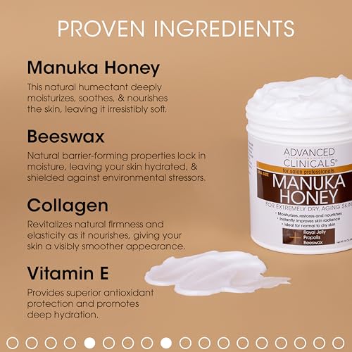 Advanced Clinicals Manuka Honey Hydrating Cream + Vitamin C Brightening Face Gel Cream Set