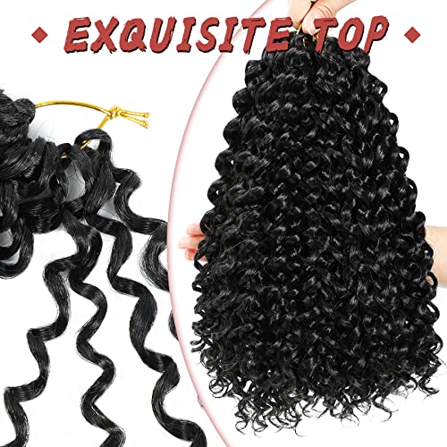 Gogo Curl Short Curly Crochet Hair - 12 Inch, 8 Packs for Black Women - Beach Curl, Deep Wave, Water Wave Braids - Synthetic Hair Extensions (12 Inch, 8 Packs, 1B)