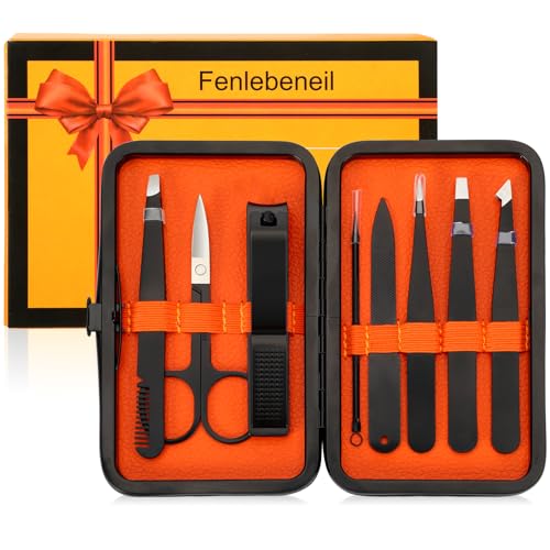 Tweezers Set,Precision Tweezers for Eyeborw Facial Hair Ingrown Hair Splinter Removal,Tweezers and Nail Clippers Set,Travel Nail Clippers Kit with Tweezer,Grooming Kit,Stocking Stuffing Gifts