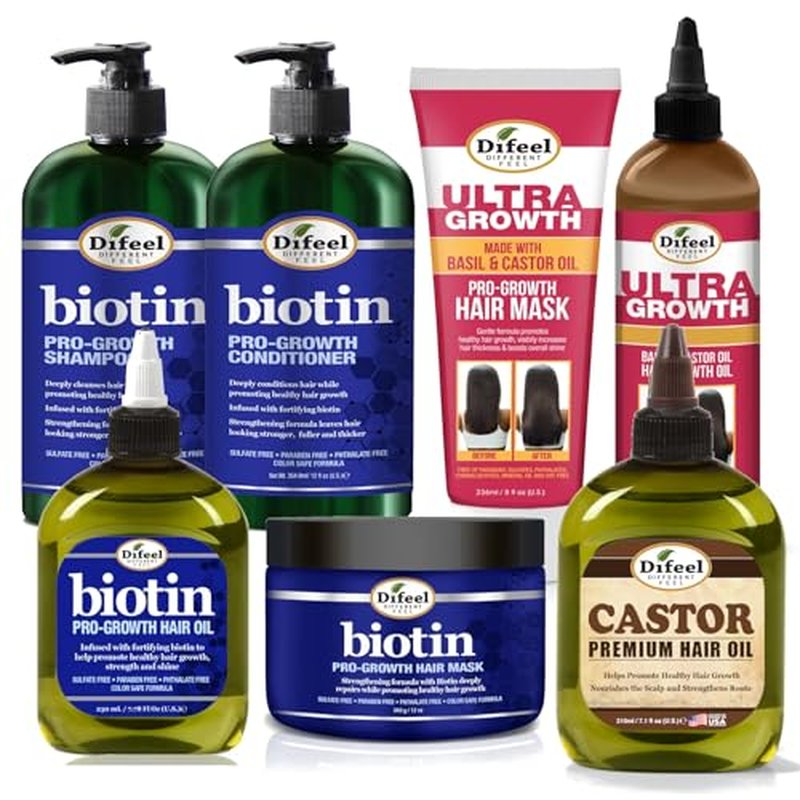 Difeel Biotin Ultra Growth Beauty Bomb for Hair Growth 7-Piece Set