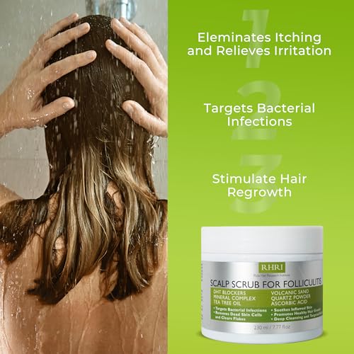Pre Shampoo Scrub for Folliculitis Dandruff Psoriasis Scalp Care - Anti Fungal