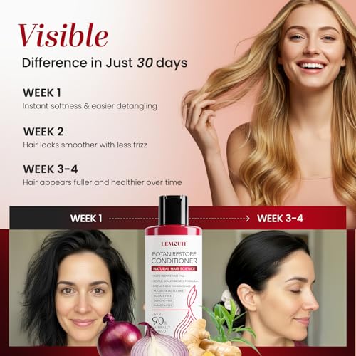 Onion Hair Growth Shampoo & Conditioner Set with Biotin & Rosemary for Thinning Hair - Nourishing, Paraben-Free