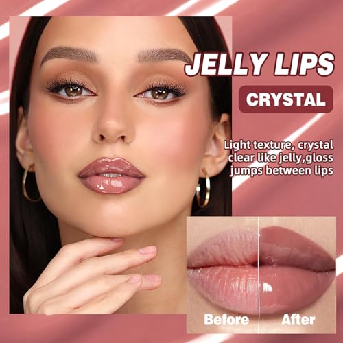Tinted Lip Serum Gloss ? Hydrating Lip Plumper with Natural Shine, Nourishing Hydration with Polypeptide Non-Sticky, Long-Lasting Color, Moisturizing Lip Makeup (6Pcs)