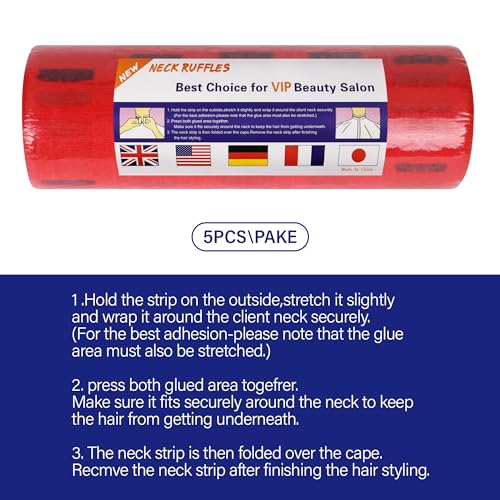 Stretchy Barber Paper Neck Strips - 5 Rolls & 500 Disposable Bands, Professional Hairdressing Accessory Tool