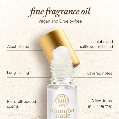 Kuumba Made Zen Rain Fragrance Oil, Long-Lasting Small-Batch Perfume Roller, Vegan, Alcohol-Free, 0.15 Fl Oz