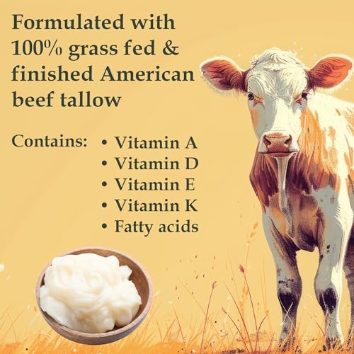 Whipped Beef Tallow Face Cream with Bakuchiol - Natural Anti-Aging Moisturizer for Sensitive Skin 1.7 oz