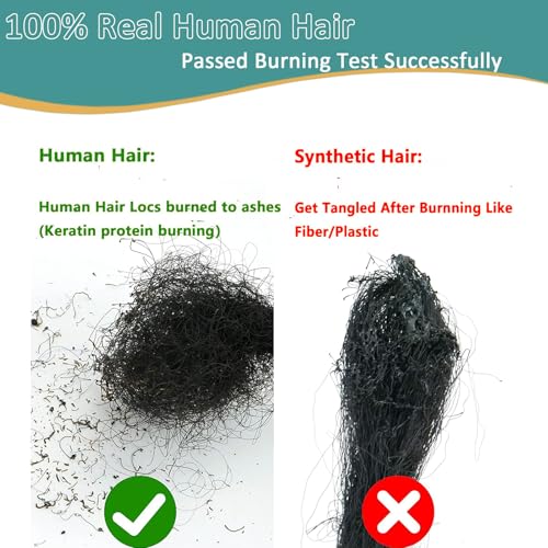Viovian 1b-Bug 6 Inch Human Hair Dreadlock Extensions - 60 Strands Ombre Locs