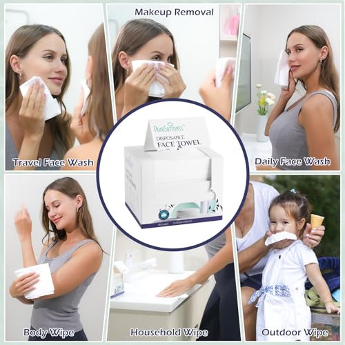 Disposable Face Towels 160 Count - Extra Large Soft Biodegradable Makeup Remover for Sensitive Skin - 2 Pack