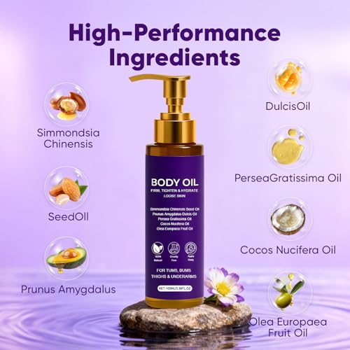 Body Firming Oil with Vitamin E & Sweet Almond Oil for Tightening & Hydration
