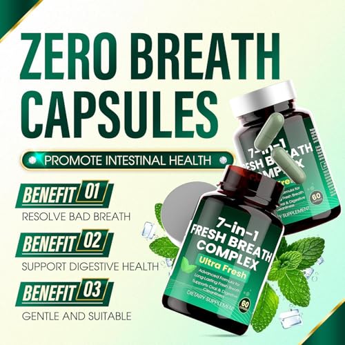 Hochornk Breath Freshener Capsules 7-in-1 Mint & Chlorophyll for Bad Breath - Variation 1