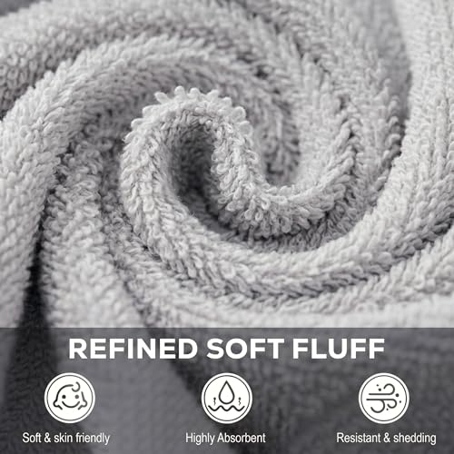 Silver Washcloth Set - 24 Pack 12x12 Inch 100% Cotton Towels - Utopia Towels