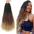 18 Inch Goddess Boho Box Braids Crochet Hair - 1B/30/27 - 8 Pack Variant