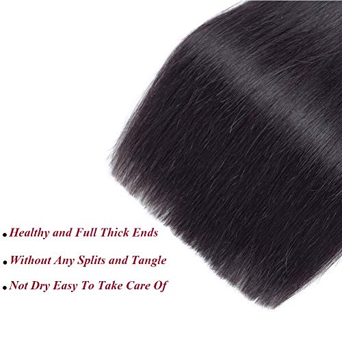 Amella Brazilian Virgin Hair Straight Bundle 10 Inch 95g Natural Black Human Hair Weave