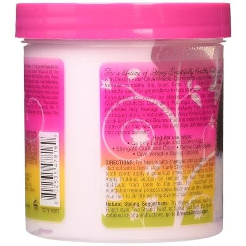 AFRICAN PRIDE Dream Kids Olive Miracle Quick Bounce Detangling Pudding, 15 Oz