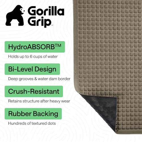 Gorilla Grip HydroABSORB Door Mat - Indoor Outdoor Use, 47x35 Beige - Variation of THIS listing