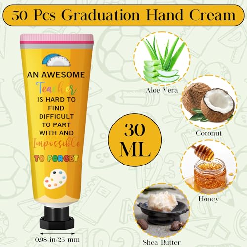 Leelosp 50Pcs Teacher Appreciation Hand Cream Gift Set with 10 Fragrances & Pencil Design