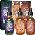 Beard Oil Set - 3 Pack with Sandalwood, Cedar & Pine, Clary Sage - 1 oz Each