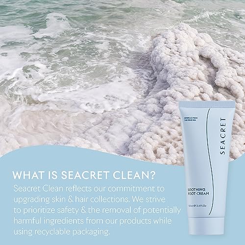 SEACRET Minerals Foot Cream, Enriched with Shea Butter, Tea Tree Oil and Dead Sea Minerals, 3.4 Fl Oz / 100 ml