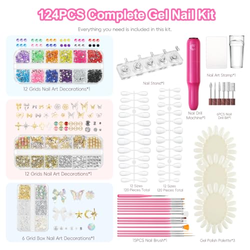COSCELIA Acrylic Nail Kit for Beginners with Drill & UV Light Kit9