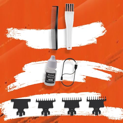 KEMEI 2293 Orange Hair & Beard Trimmer Zero Gapped Precision Clipper