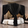 Black King Size Canopy Bed Curtains - Elegant Bedroom Decoration
